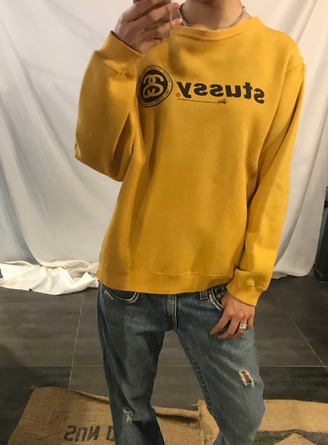 Stussy Yellow Sweatshirt 상품이미지5