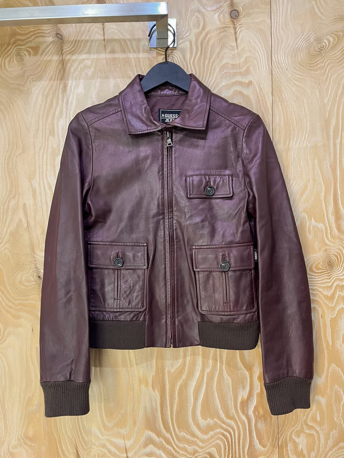 게스 진스 90's 램 레더 포켓 자켓 상품이미지3