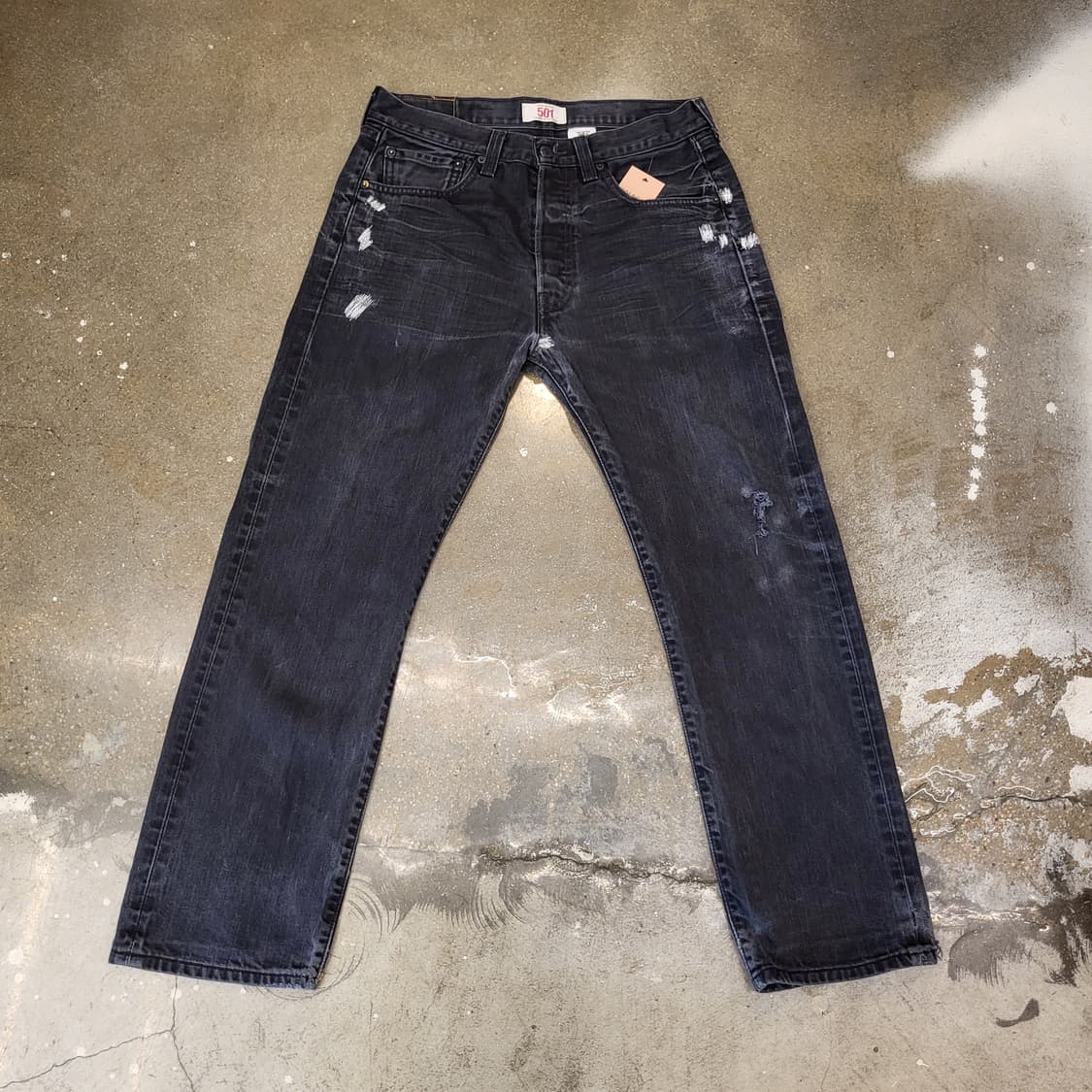 Levi's 오리지널 리바이스 501 데미지 흑청데님 상품이미지1