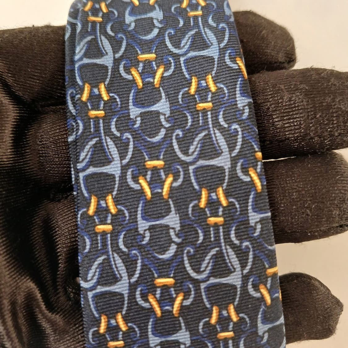 테드라피두스 실크 네이비 기하 패턴 넥타이 9.7cm A등급 A19198 상품이미지7