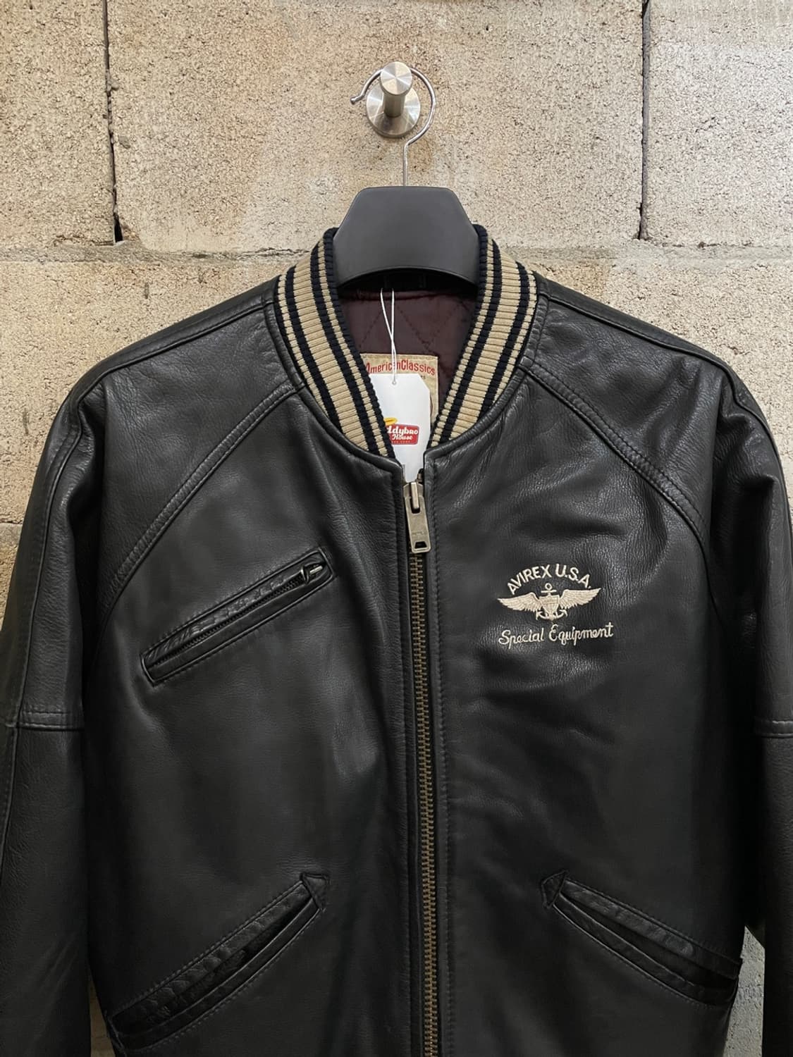 90s 아비렉스 레더 바시티 자켓  상품이미지4