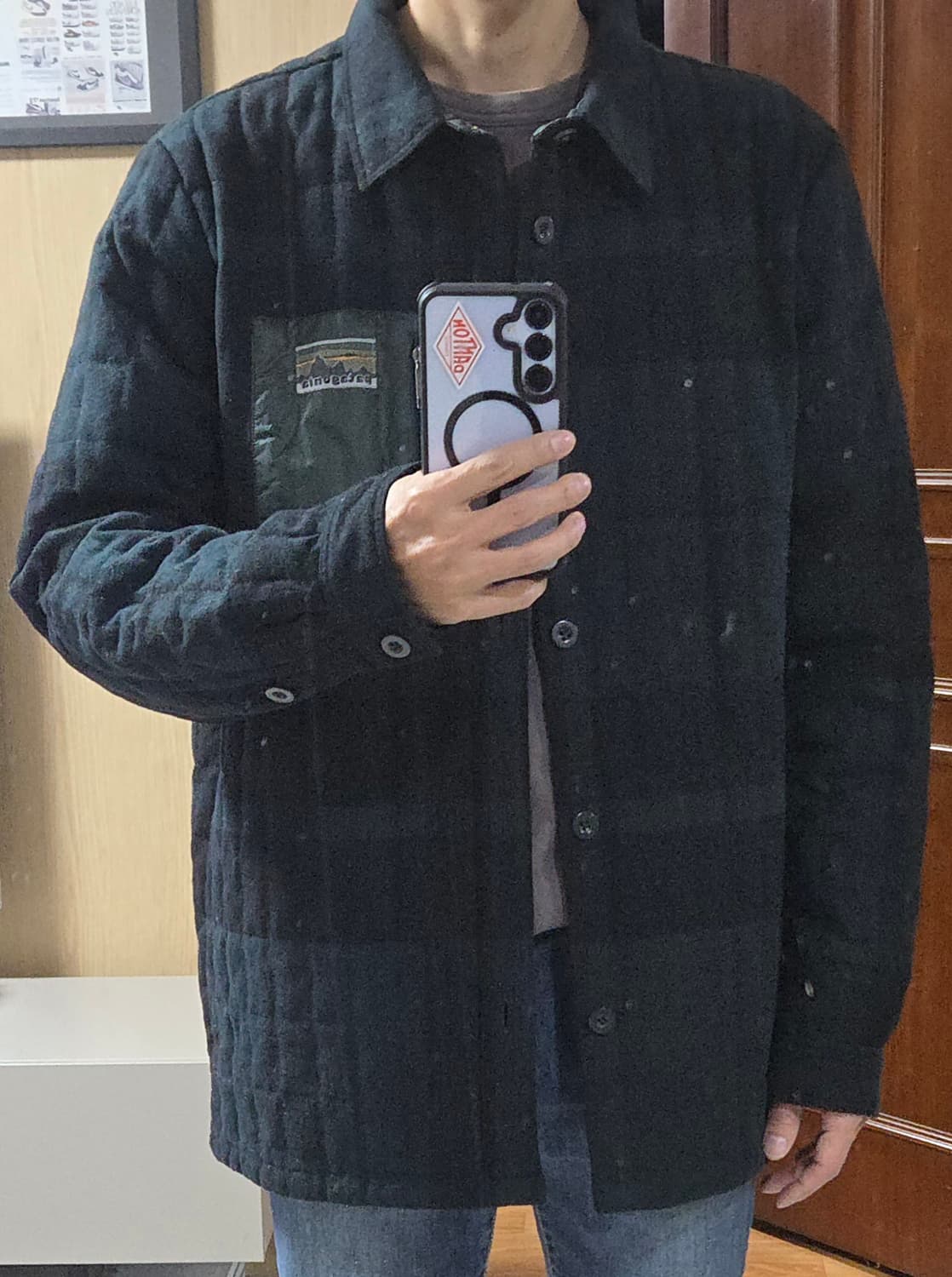 (착샷) 파타고니아 울 다운 셔츠 타탄체크 자켓 상품이미지10