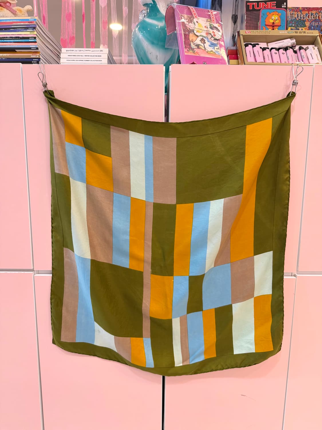빈티지 그래픽 카키 스카프 상품이미지6