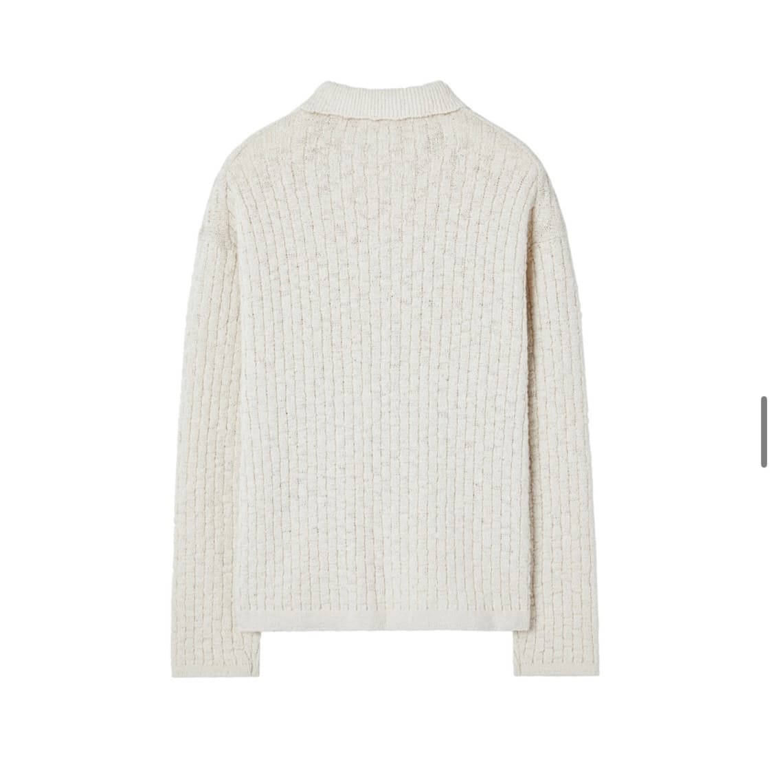 (새상품) 인사일런스 오픈 칼라 그리드 니트 NATURAL CREAM 상품이미지3