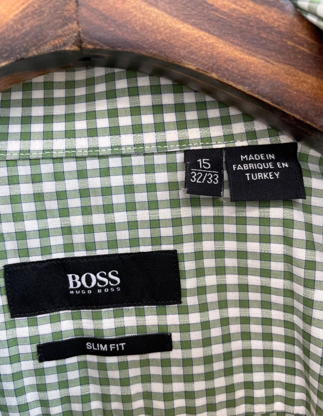 [HUGO BOSS] 보스 슬림핏 그린 깅엄 체크 셔츠 상품이미지5