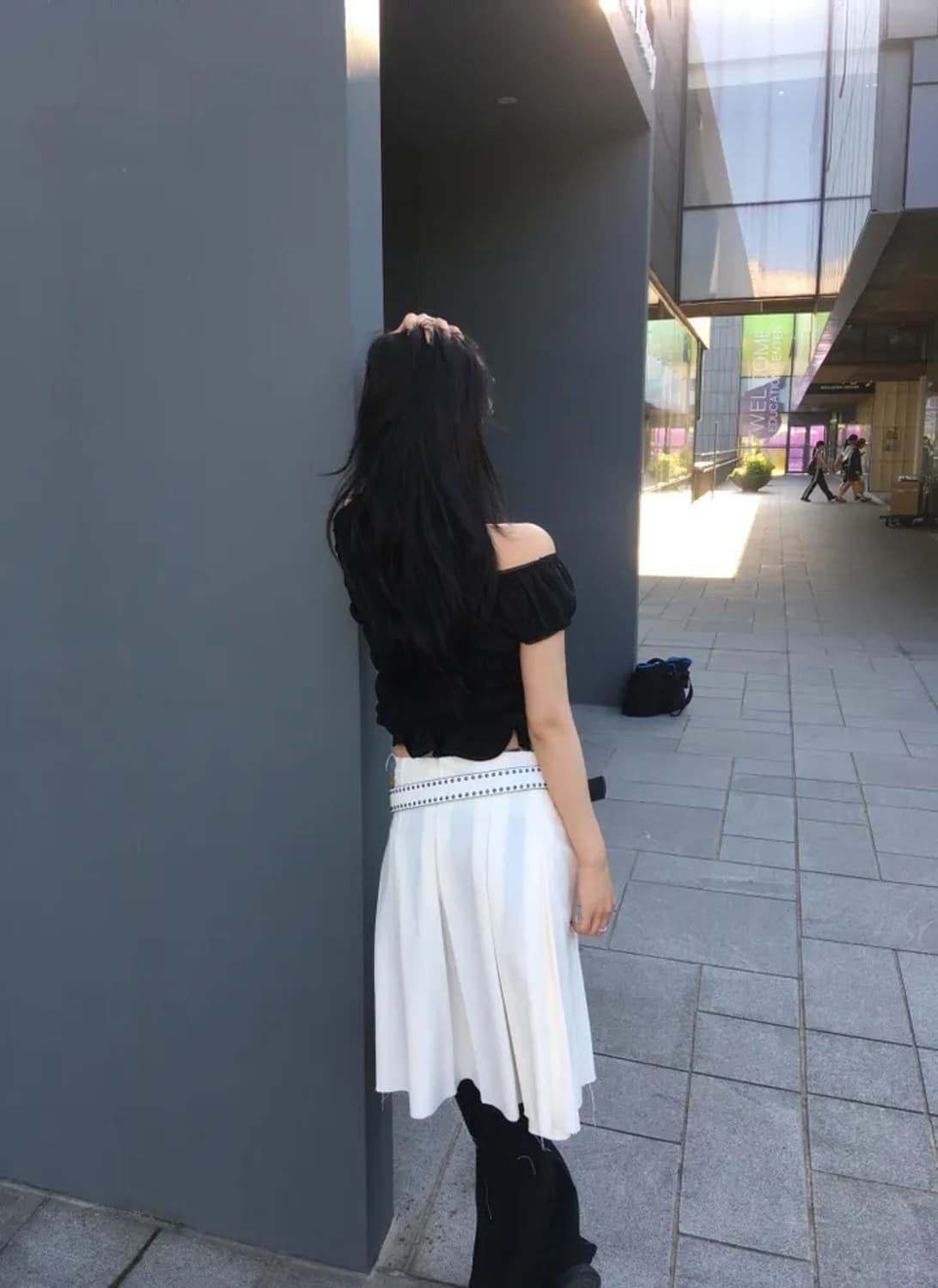 새상품) 127room 버튼 플리츠 미디 스커트 세릭 보헴서 애즈온 상품이미지2