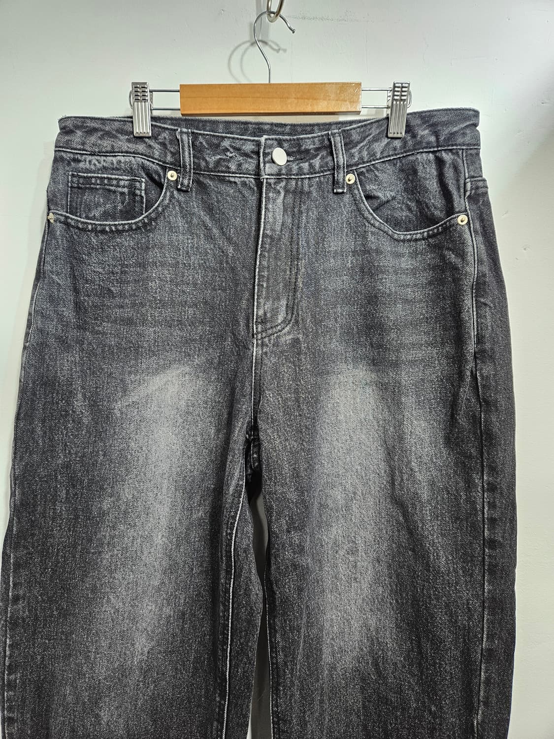 토피(TOFFEE) 흑청 와이드 데님팬츠 L 상품이미지2