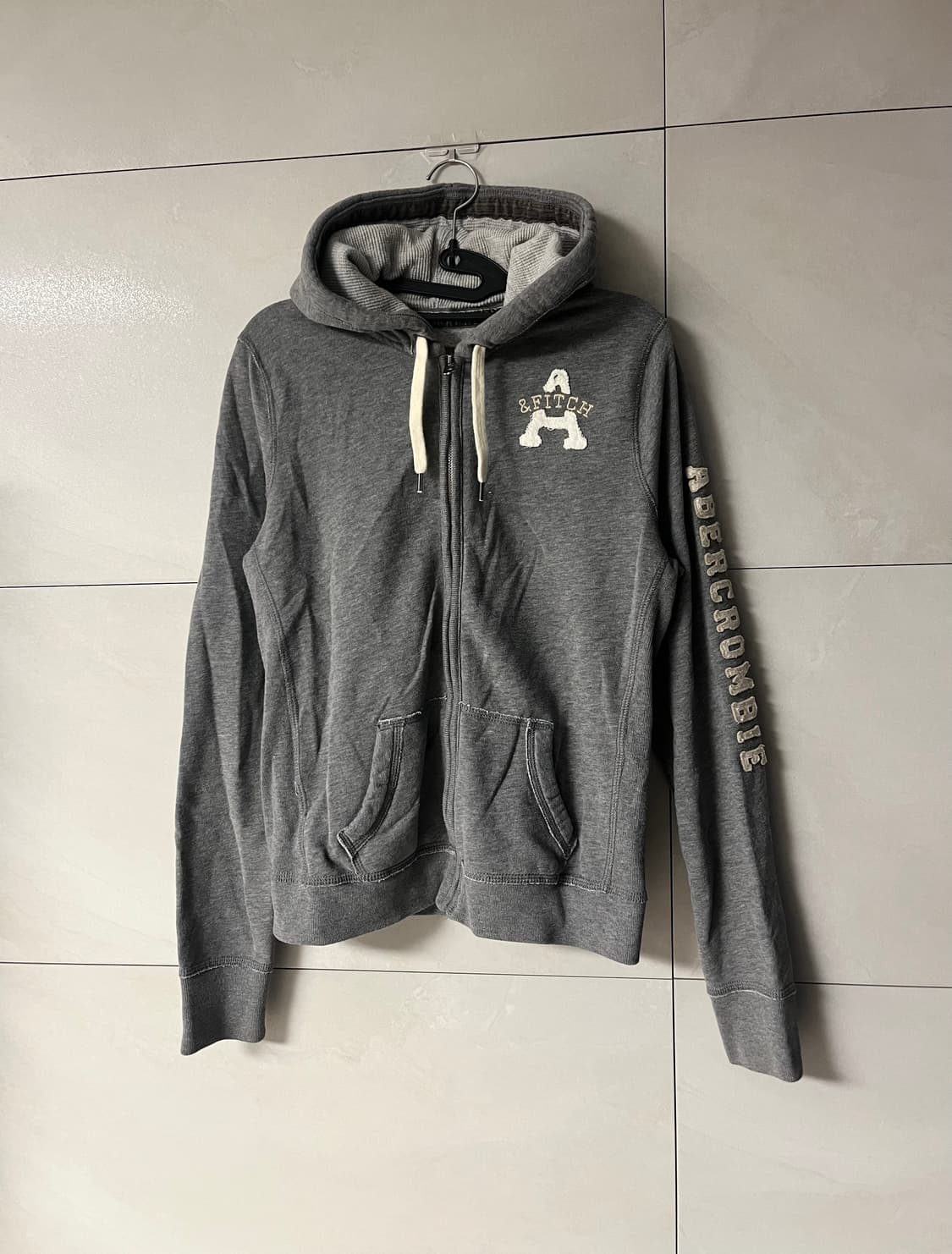 아베크롬비 스펠로고 후드집업 그레이 [L] 상품이미지1