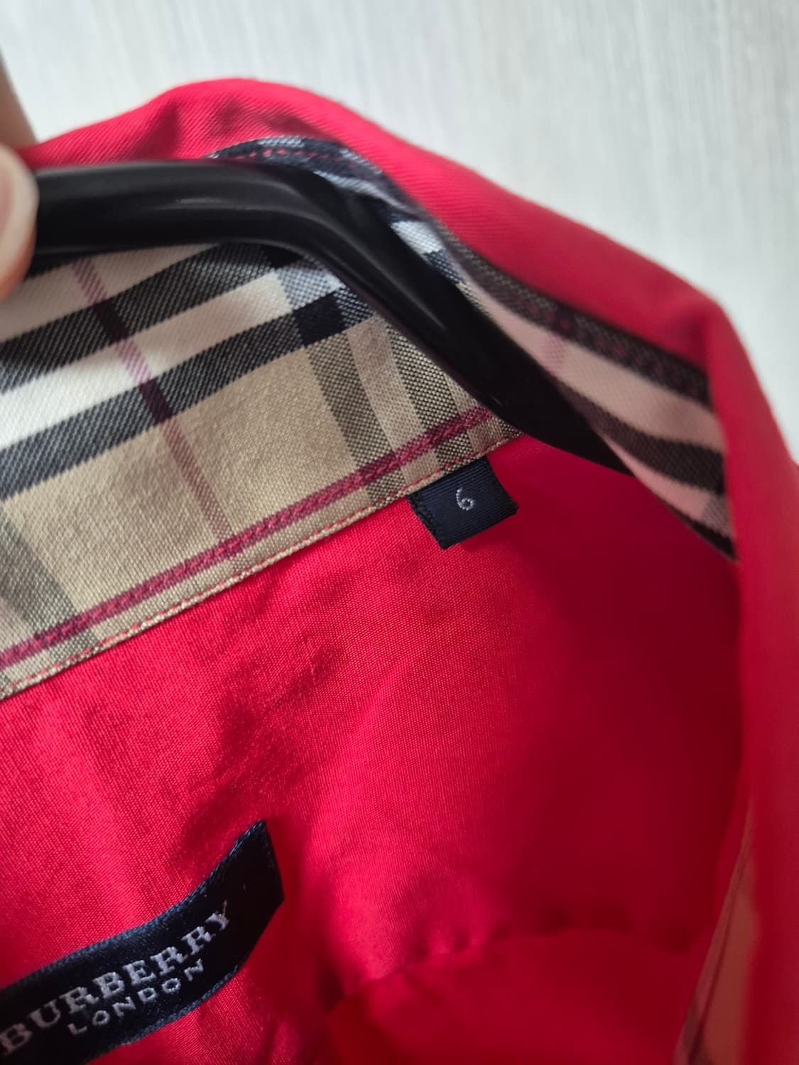 (정품) 버버리 레드 셔츠 체크라인 셔츠 남방 6  상품이미지7