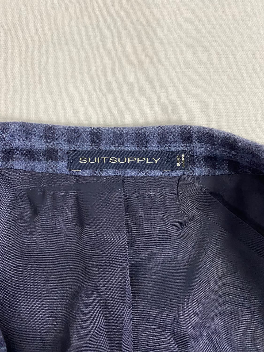 수트서플라이 하바나 브레스트 울 블루 체크 자켓 38R 상품이미지4