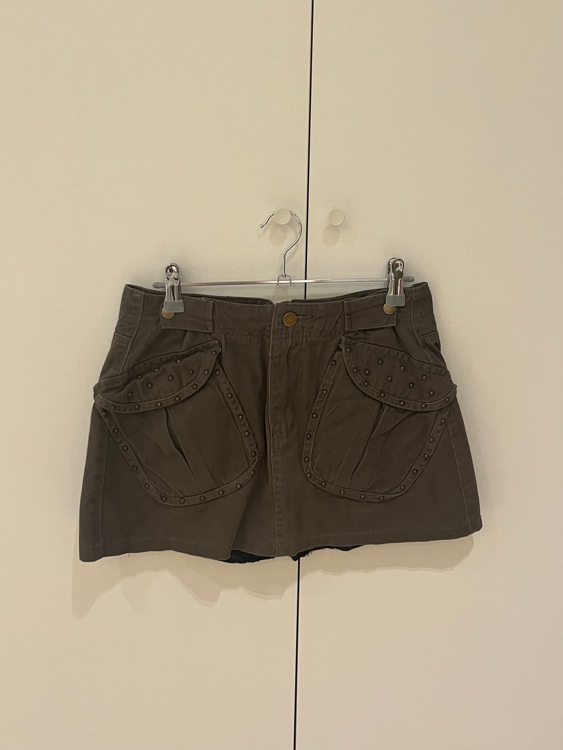 카키 브라운 미니 스커트 상품이미지1