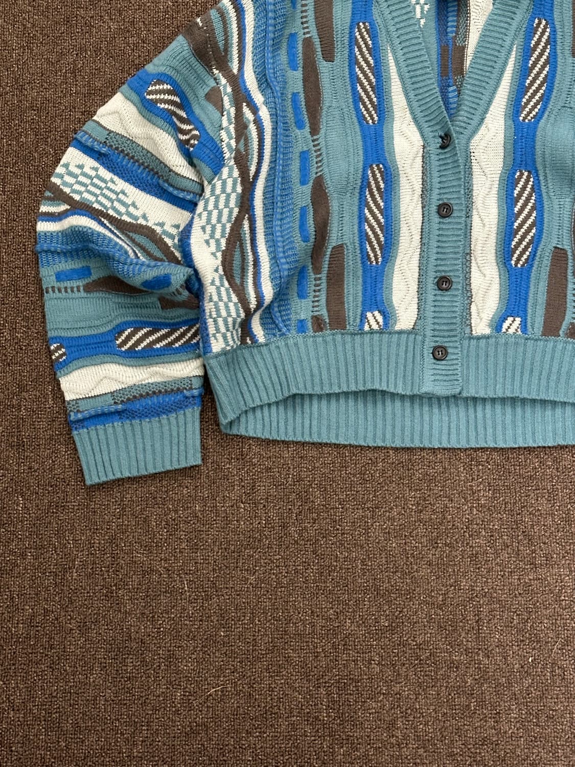 Short)niko and 빈티지 여성 크롭 패턴 니트 가디건 상품이미지2