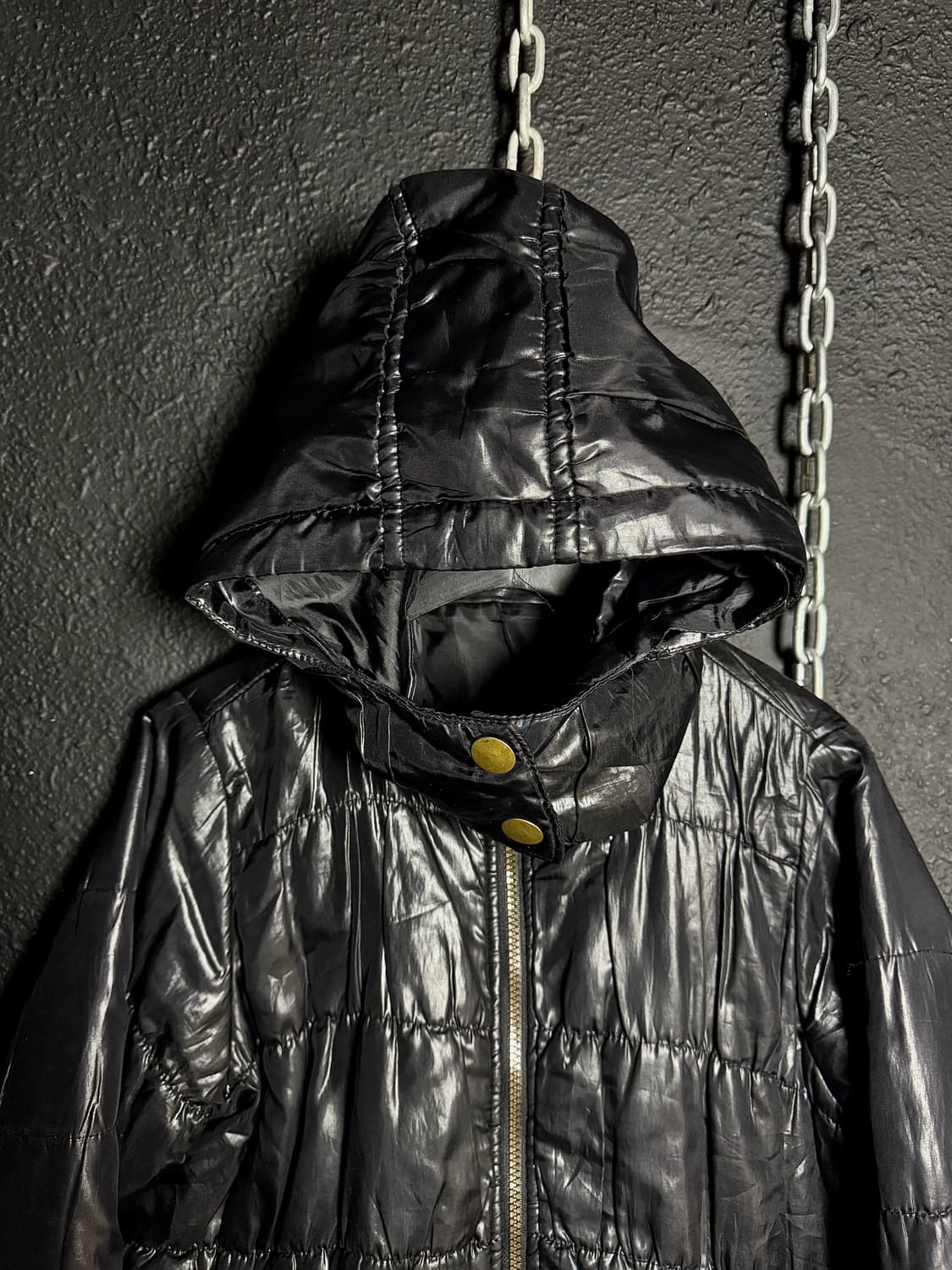 Black Quilted Hooded Jacket  상품이미지2