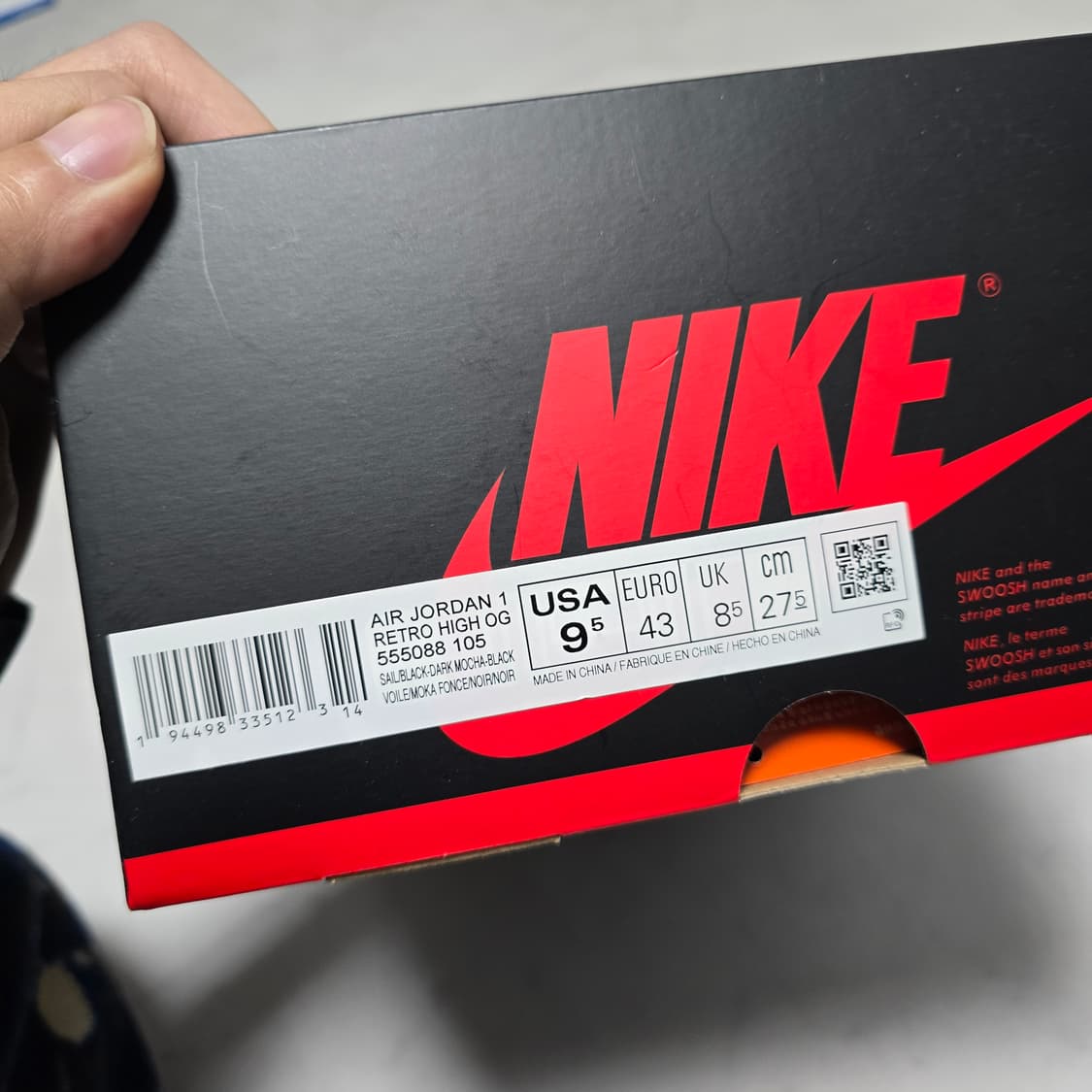 나이키 에어조던1 하이 다크모카 275 상품이미지8