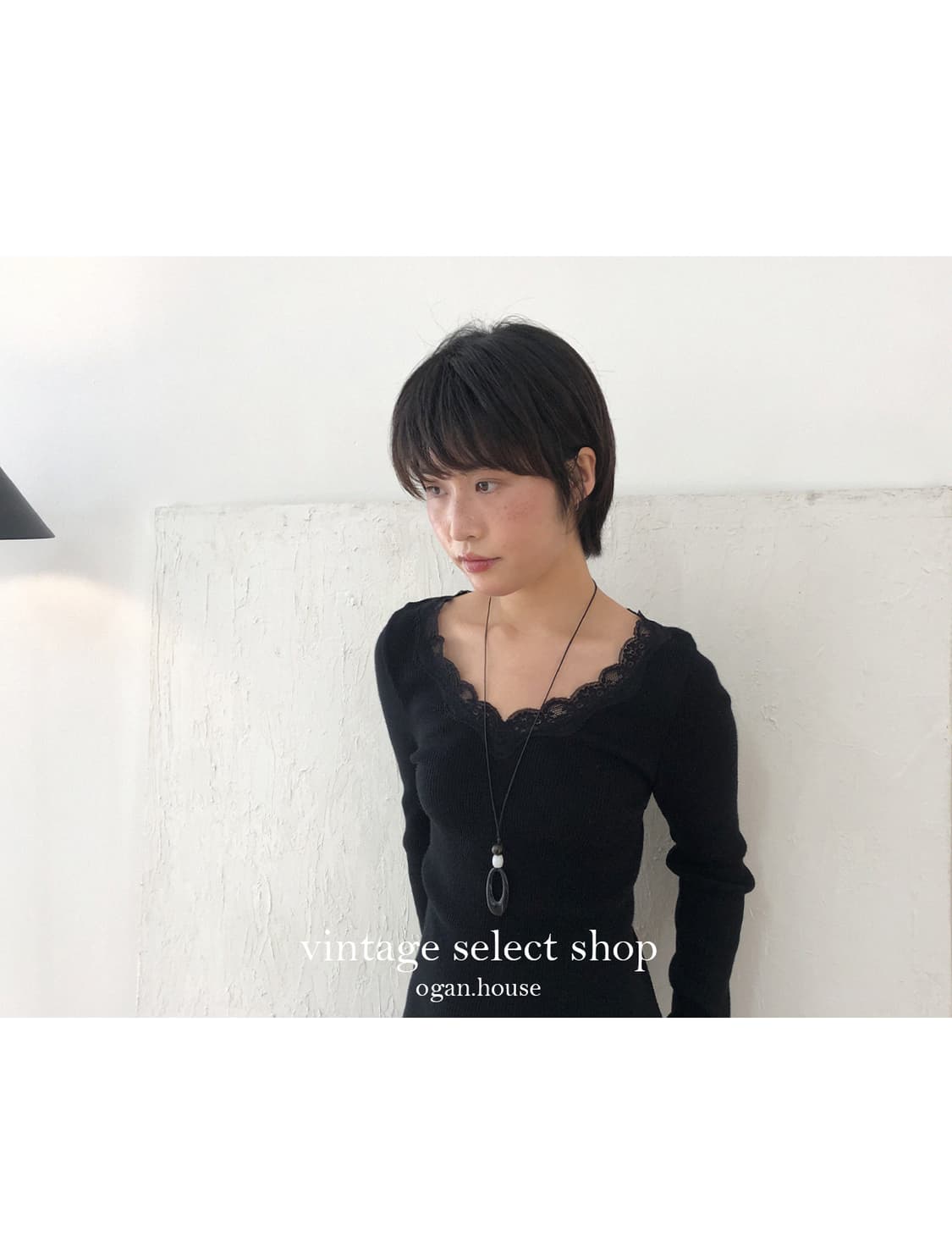 vintage lace ribbed top 상품이미지1