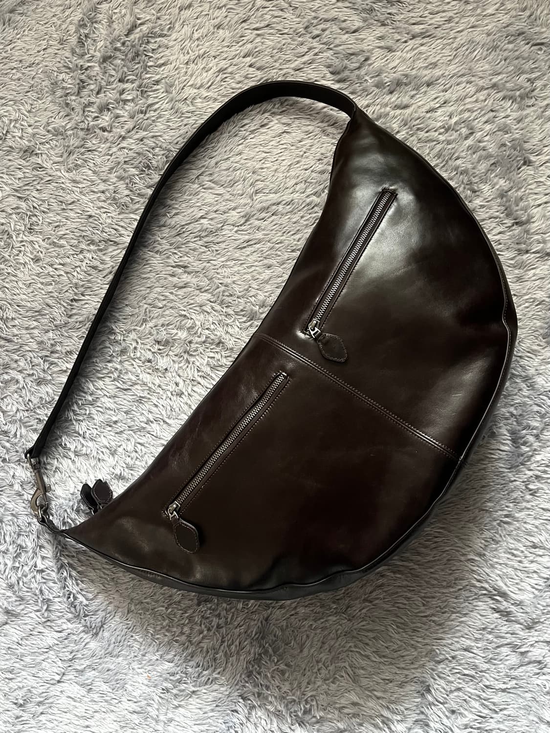 (매물x.새상품) 자라 sprls 카우레더 브라운 크로스백 상품이미지1