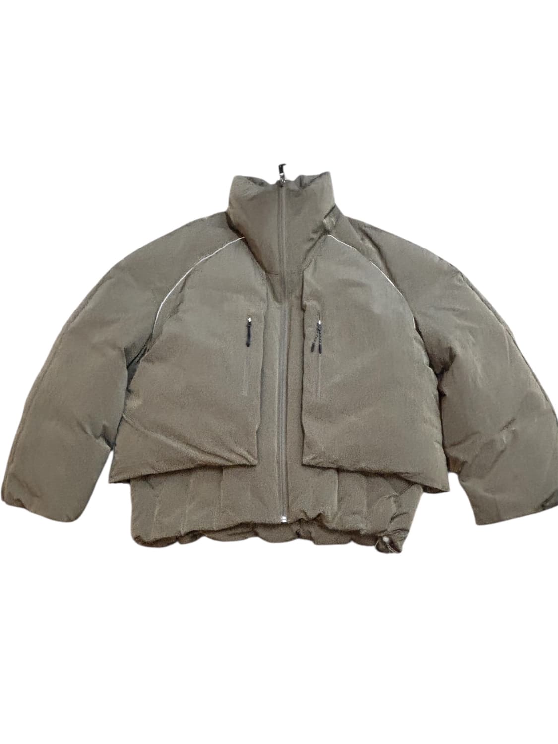 젠사이 하이넥 레이어드 덕다운 숏패딩 상품이미지1