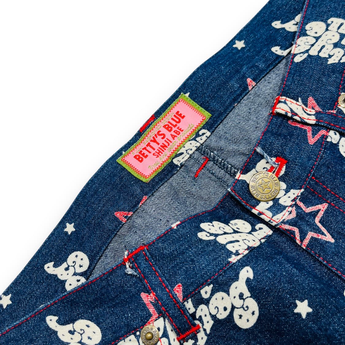 베티스 블루 y2k 키치 스타 빈티지 7부 하프 팬츠 상품이미지5