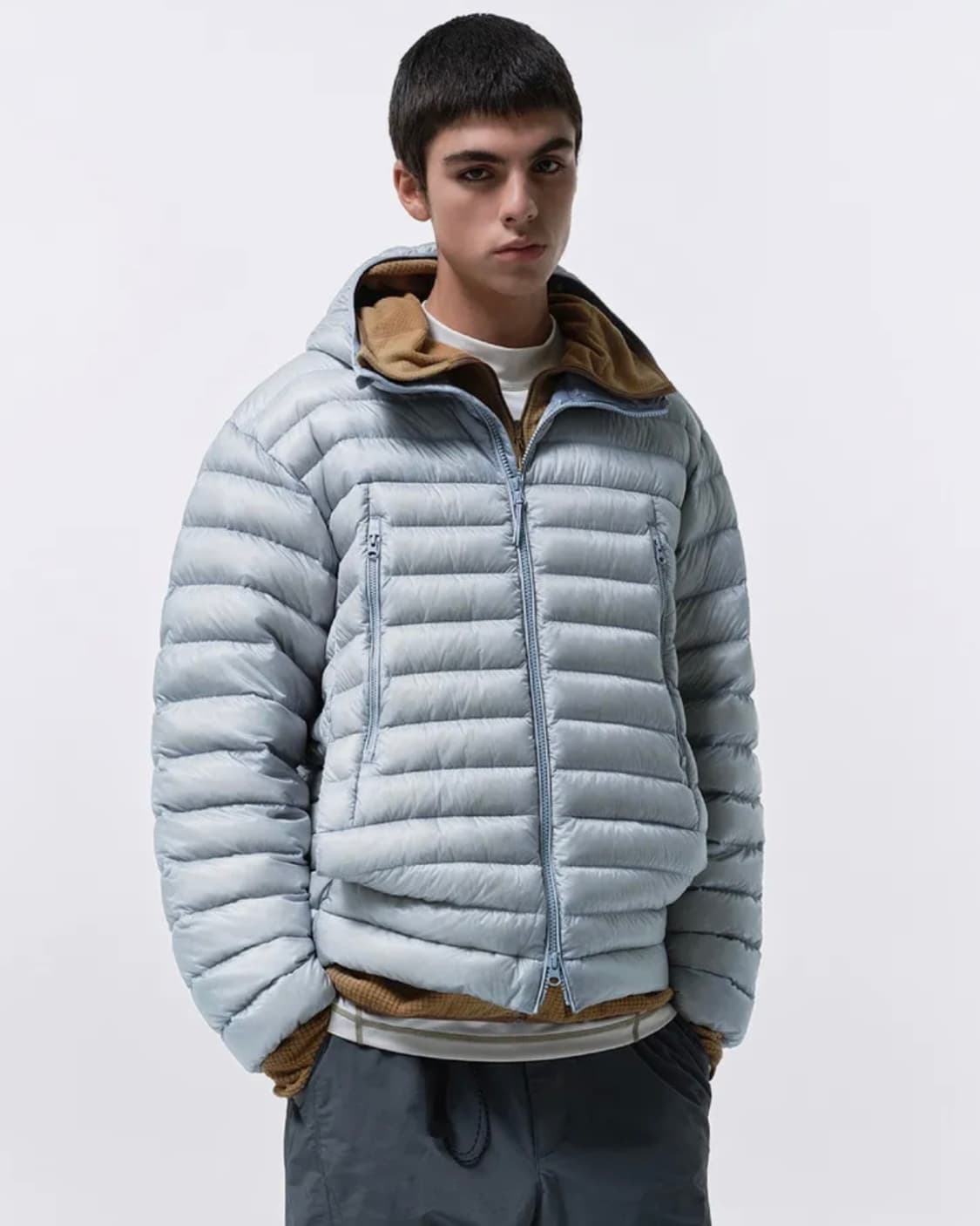 무신사 스탠다드/ 시티레저 시어 립스탑 후디드 라이트 다운자켓/ XXL  상품이미지1