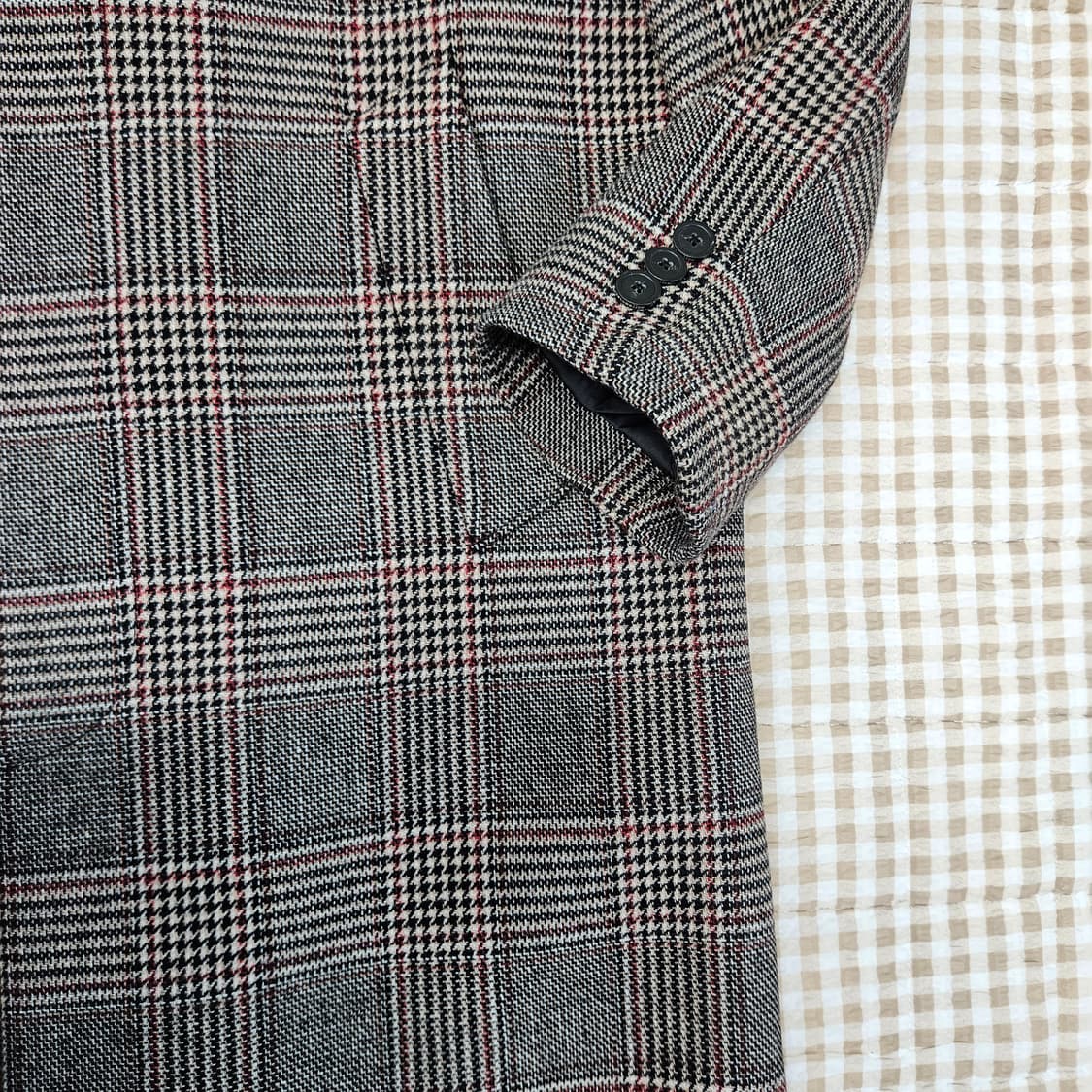 커스텀멜로우 롱 체크 코트 난자100 상품이미지4