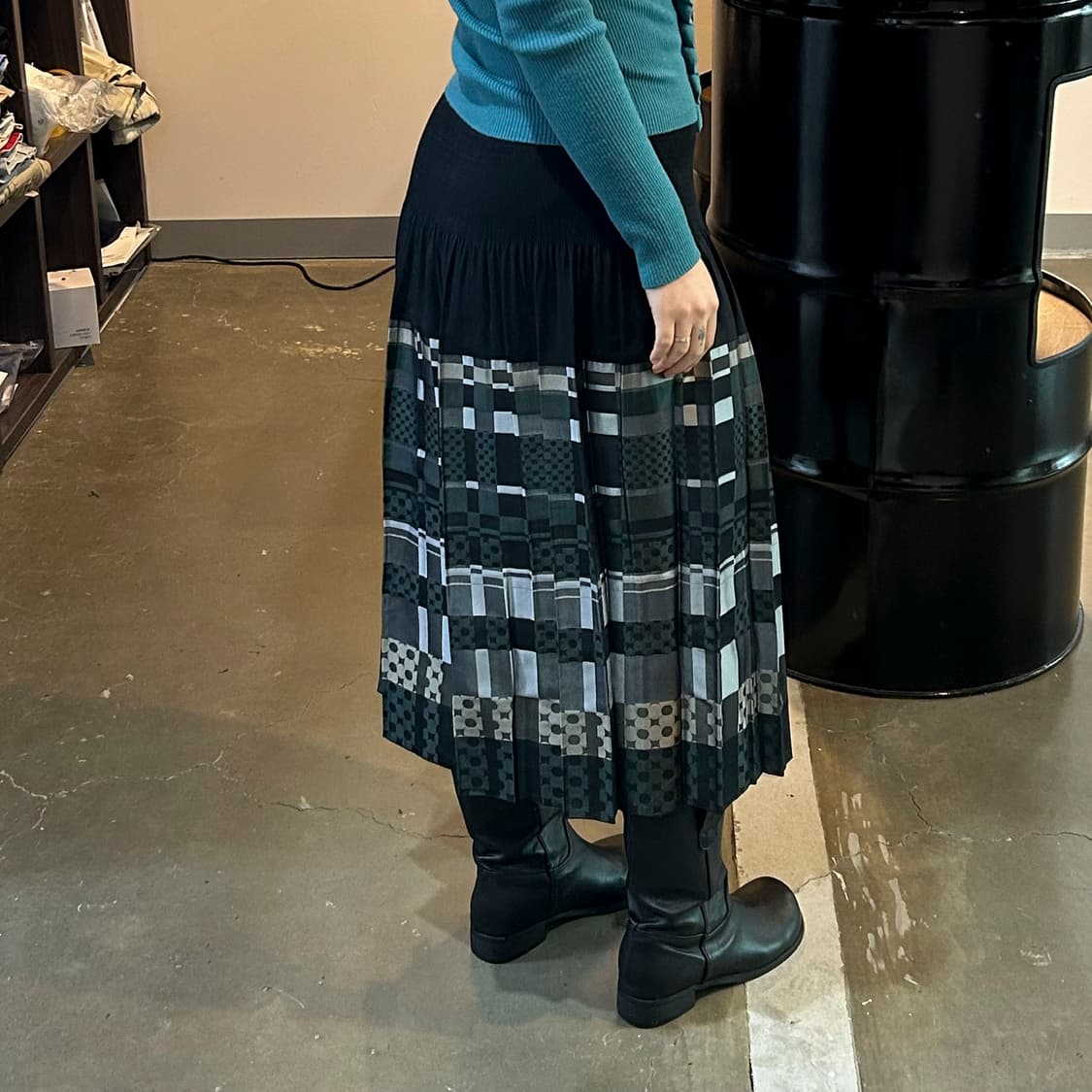 멀티패턴 리버시블 플리츠 스커트 상품이미지2