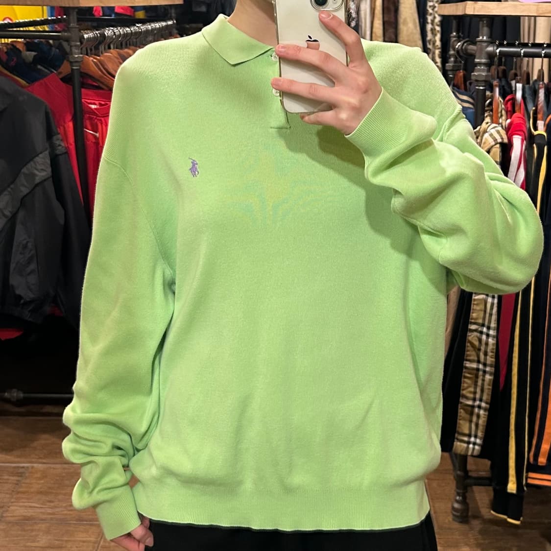 [HI] 폴로 카라 니트 그린 상품이미지2