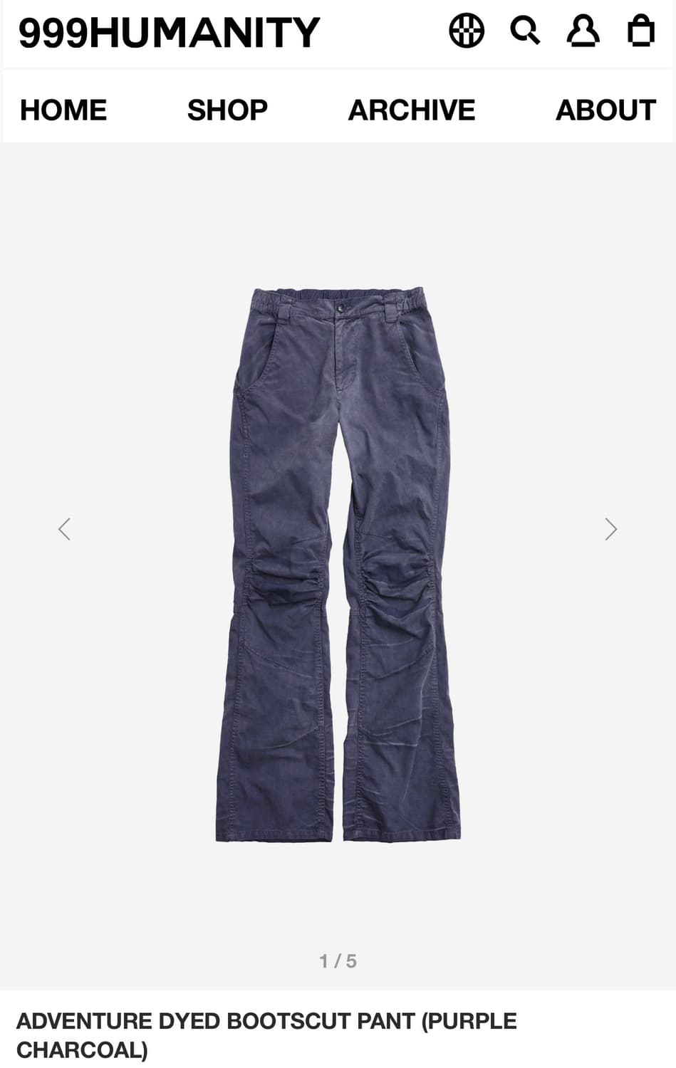 999humanity ADVENTURE DYED BOOTSCUT PANT 상품이미지1