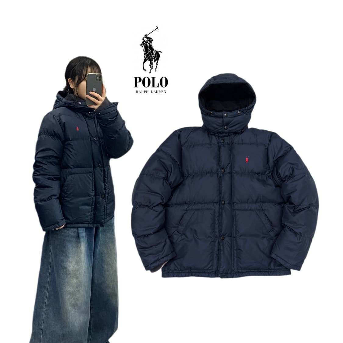 폴로 포니 푸퍼 하이넥 덕다운 패딩 상품이미지1