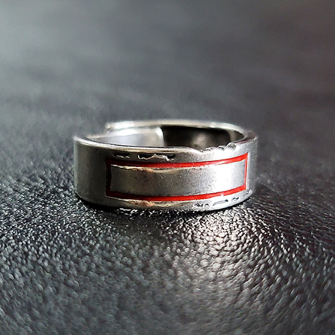 Crimson 실버 남자 엔틱 빈티지 명품 레드 사각 스퀘어 반지 상품이미지1