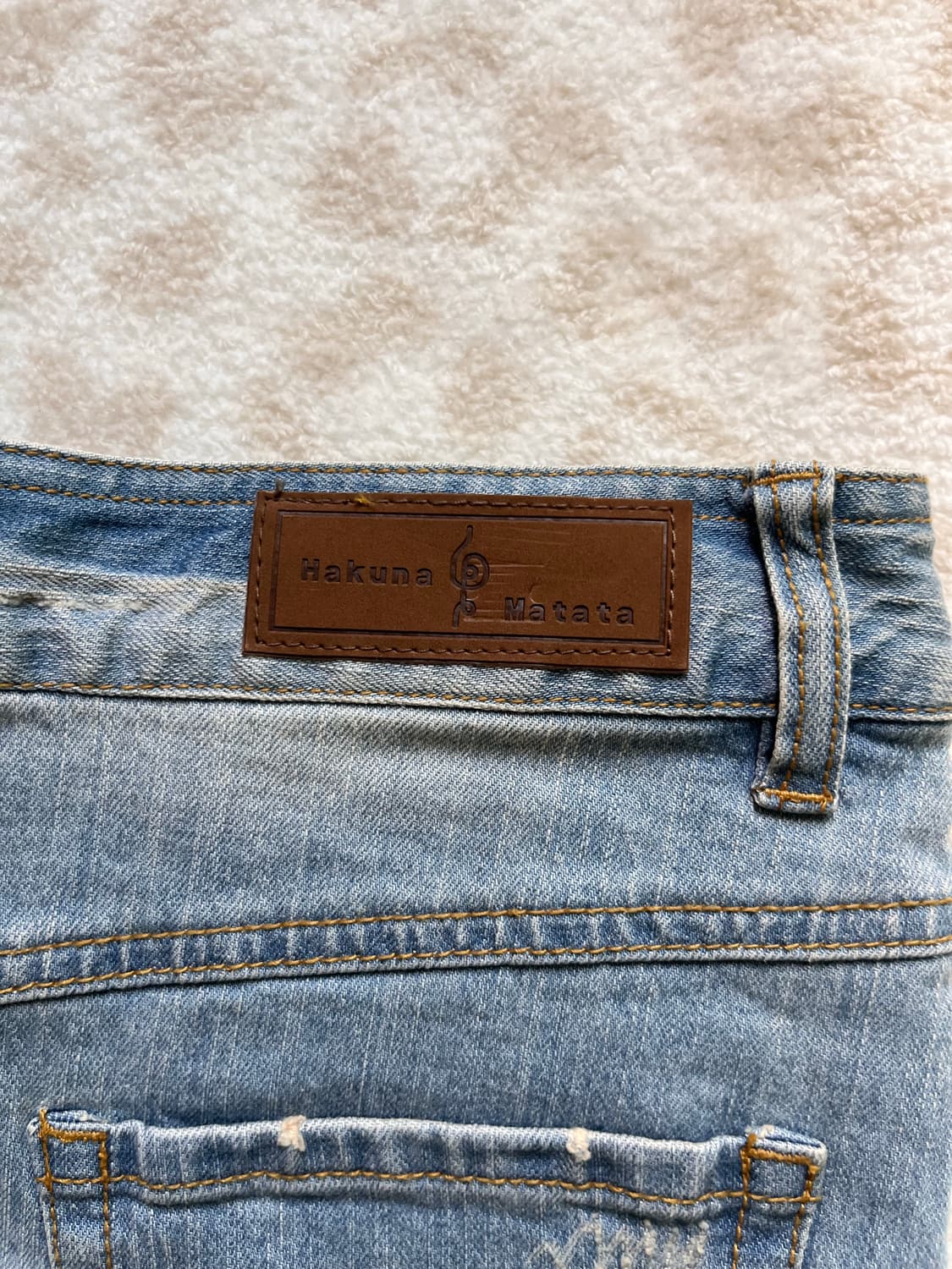 Hakuna Matata ripped jeans skirt  상품이미지3