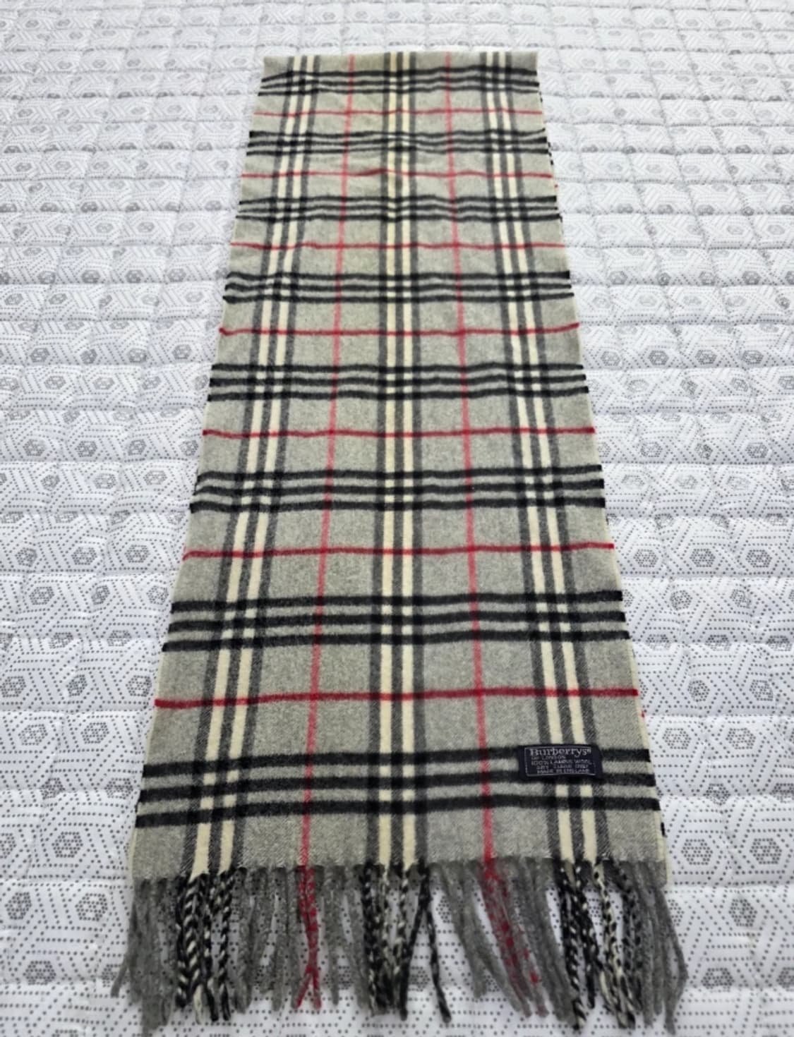 버버리 그레이 체크 램스울 머플러 상품이미지5