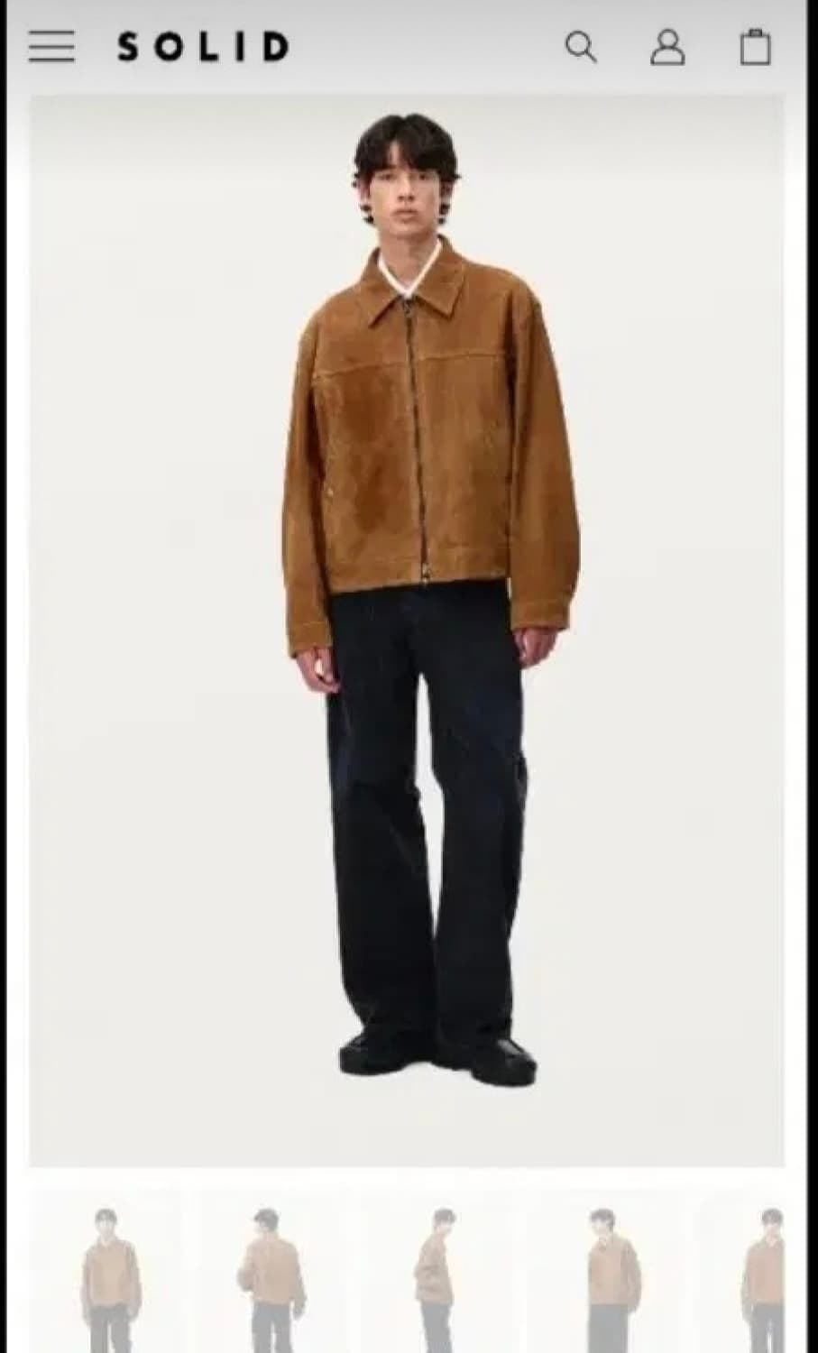 24fw)솔리드옴므 미니멀 카멜 스웨이드 자켓(46) 상품이미지1