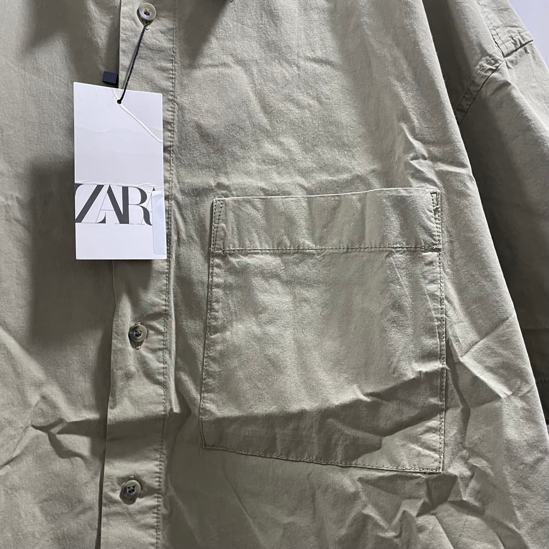 자라/ 포플린 반팔 셔츠/ L 상품이미지3