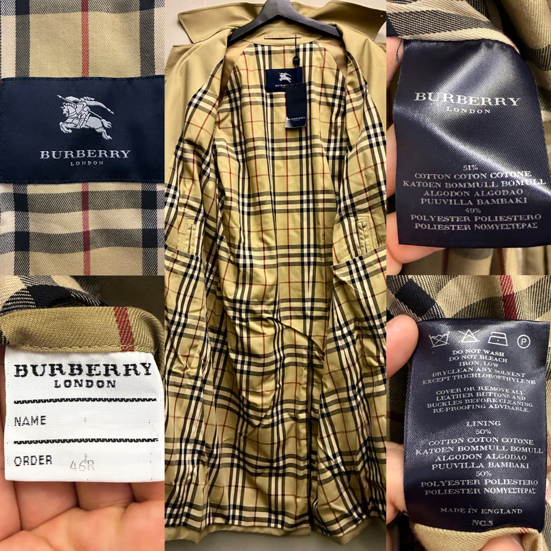 (46R/103)Burberry 버버리 개버딘 발마칸 싱글 트렌치코트 상품이미지9