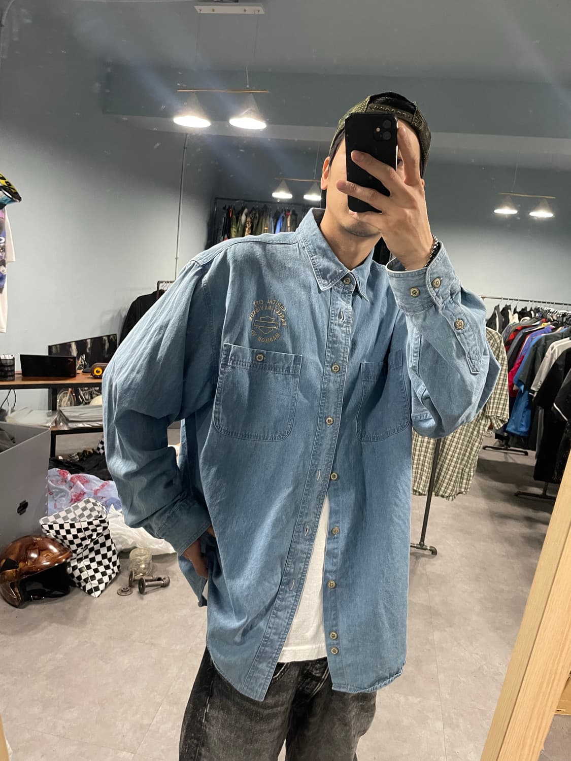 할리데이비슨 데님 셔츠 (110) 상품이미지6