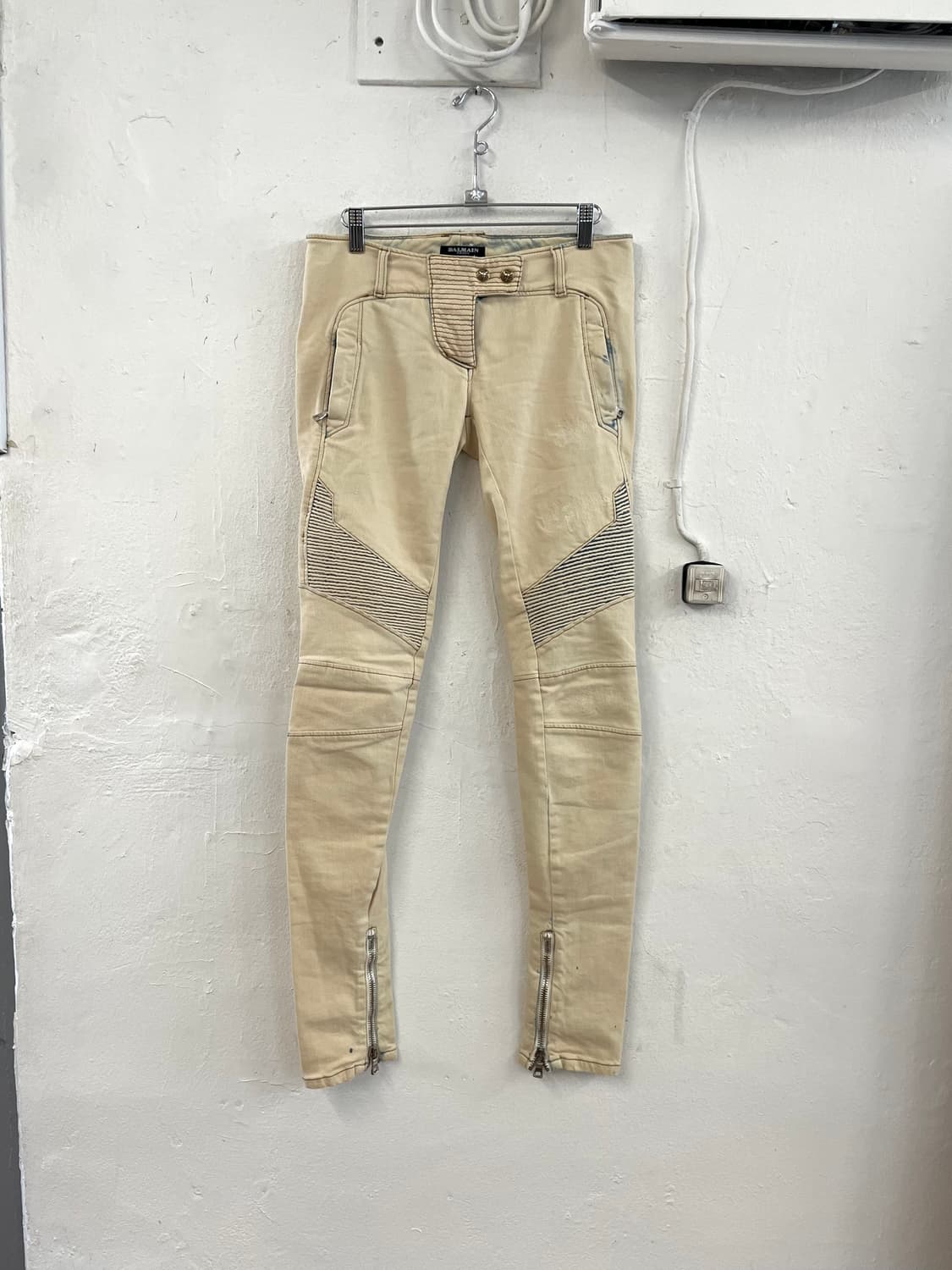 발망 2012SS 올리비에 루스테인 블리치 워싱 데님 바이커 팬츠 상품이미지1