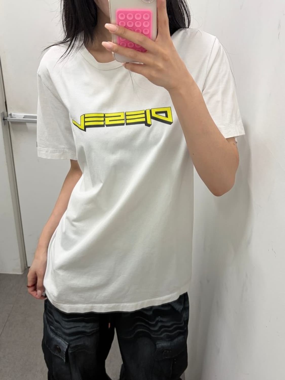 디젤 로고 프린팅 반팔티 상품이미지4