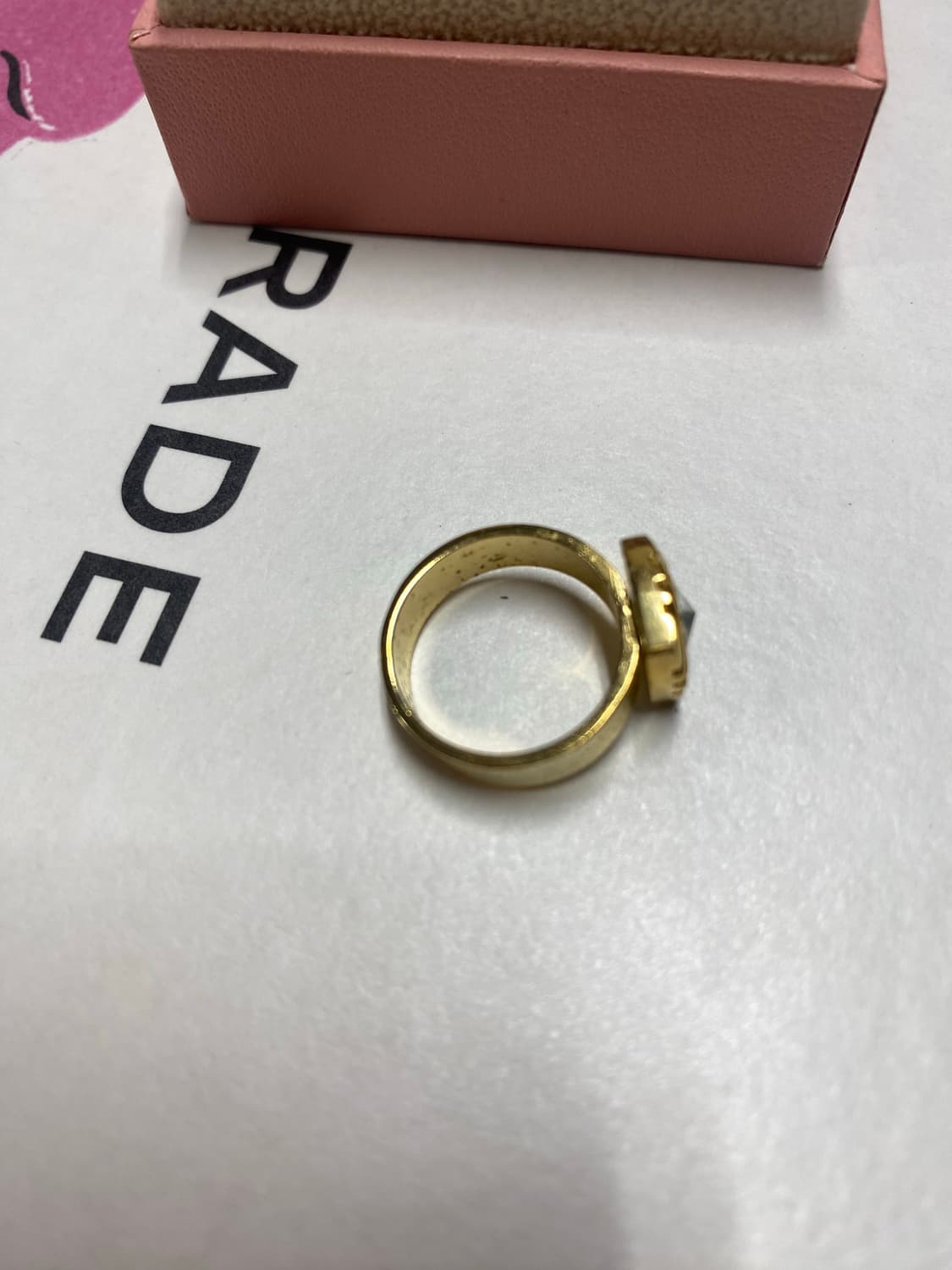 빈티지 골드톤 큐빅 반지 상품이미지3