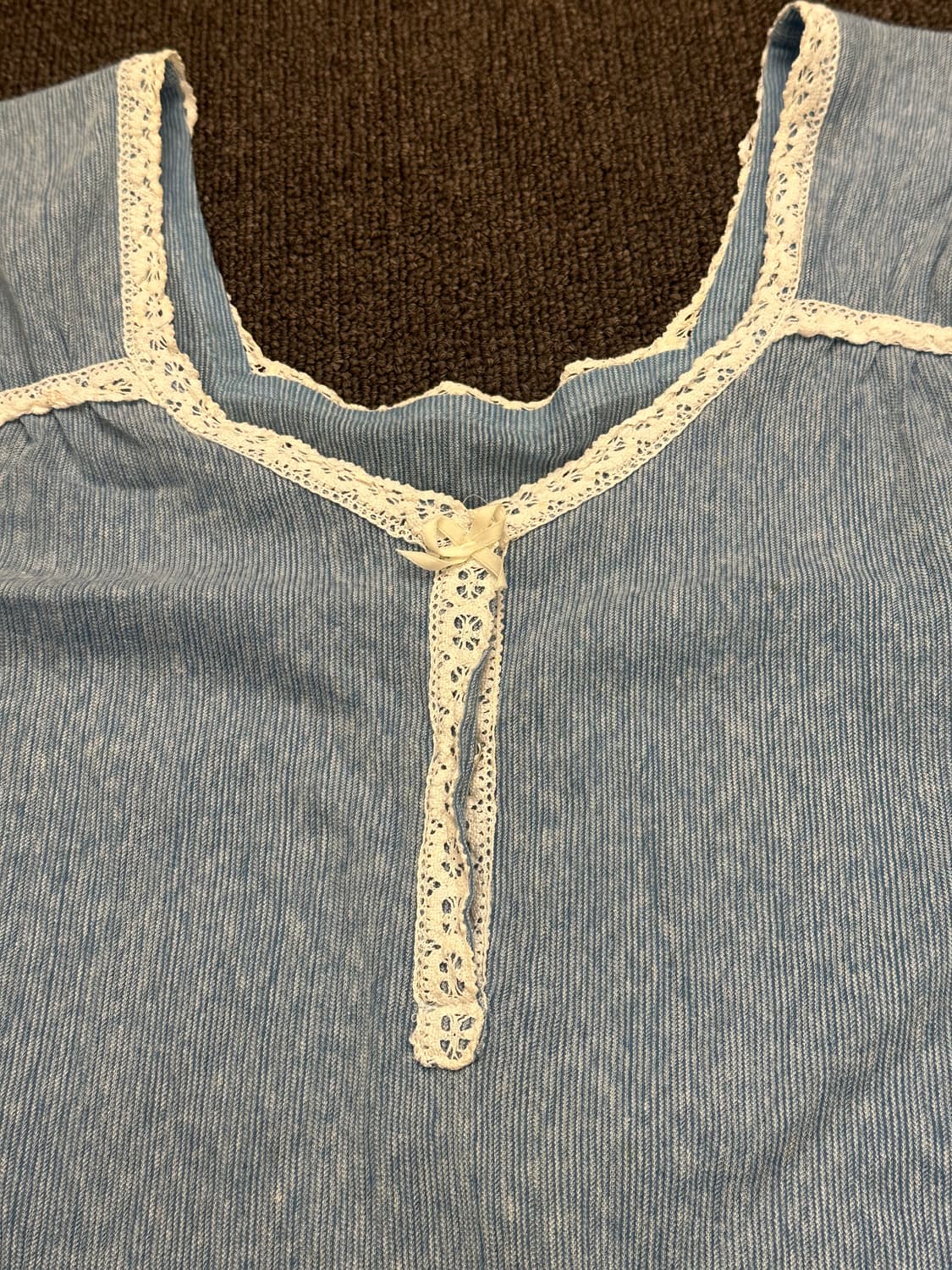 M)Japanese vintage 스카이 블루/화이트 레이스 나시 원피스 상품이미지6