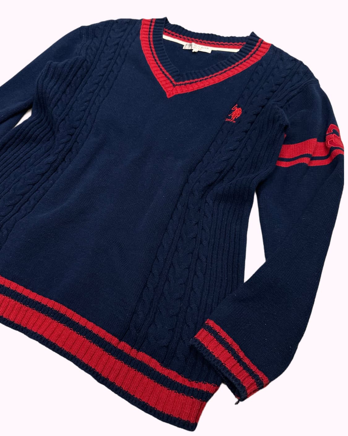 embroidery navy cricket knit 상품이미지3