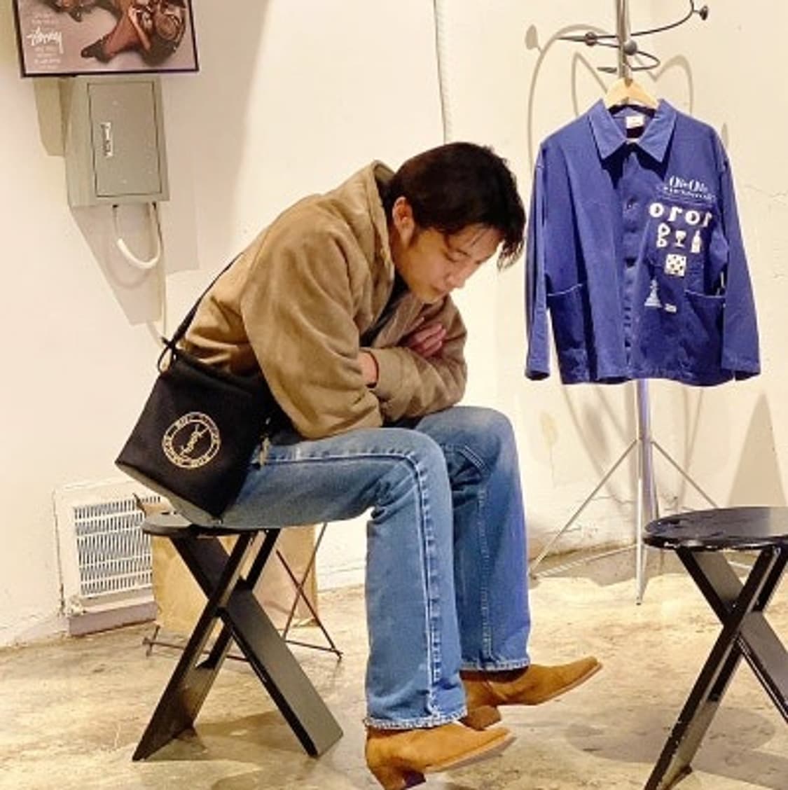 이종원 폴로 랄프로렌 스웨이드 바라쿠타 블루종 상품이미지1