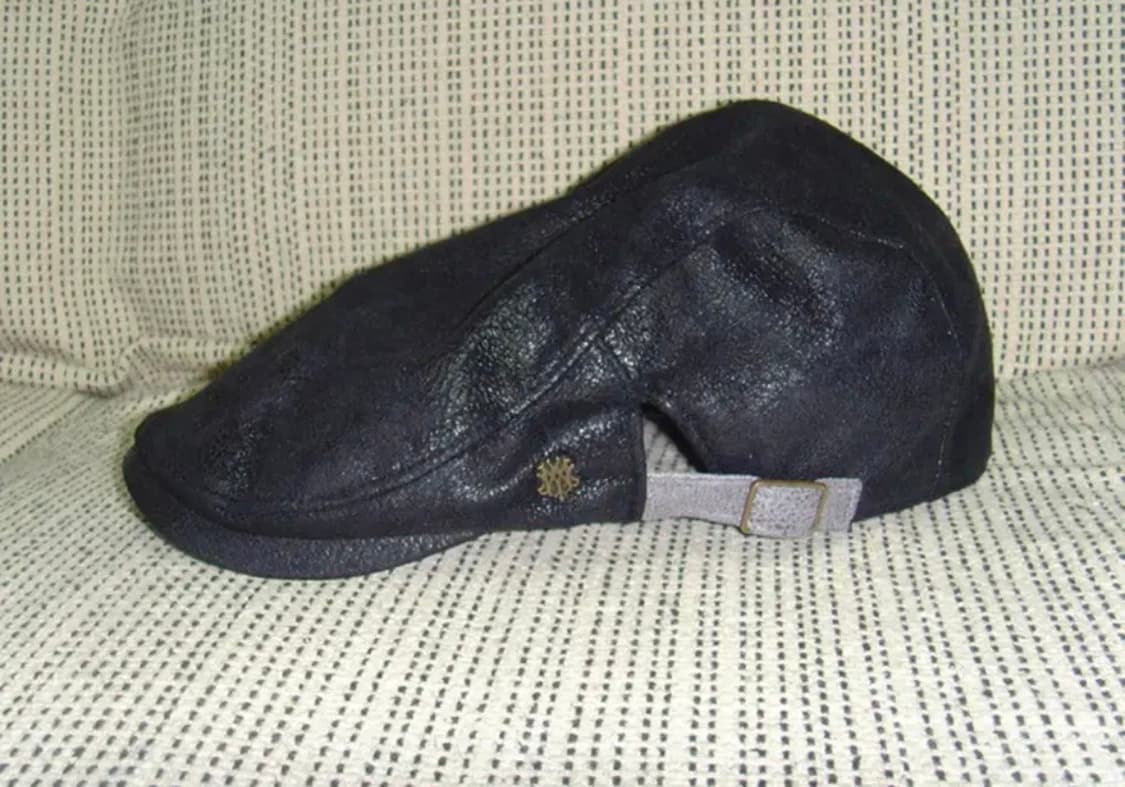 빈티지 가죽 헌팅캡 블랙 상품이미지1