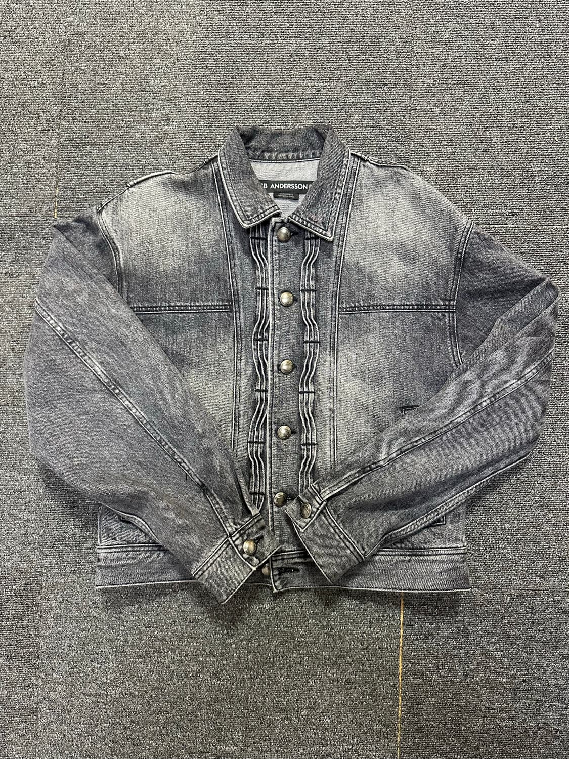 (앤더슨벨) WAVE DENIM BOMBER JACKET (BLACK) 상품이미지9