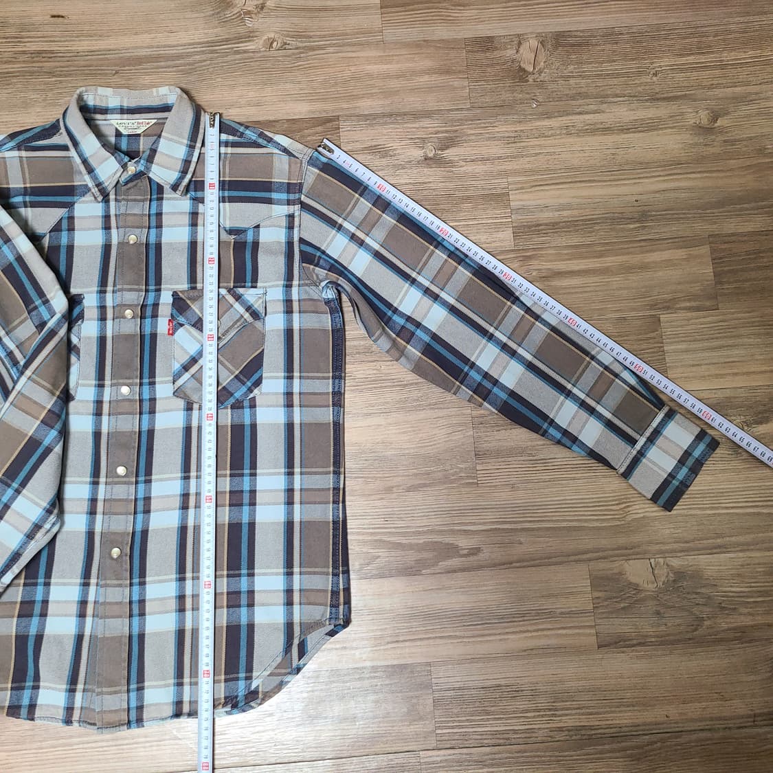 [L 100] 리바이스 일본판 레드탭 빈티지 웨스턴 체크 긴팔 셔츠 남방 상품이미지7