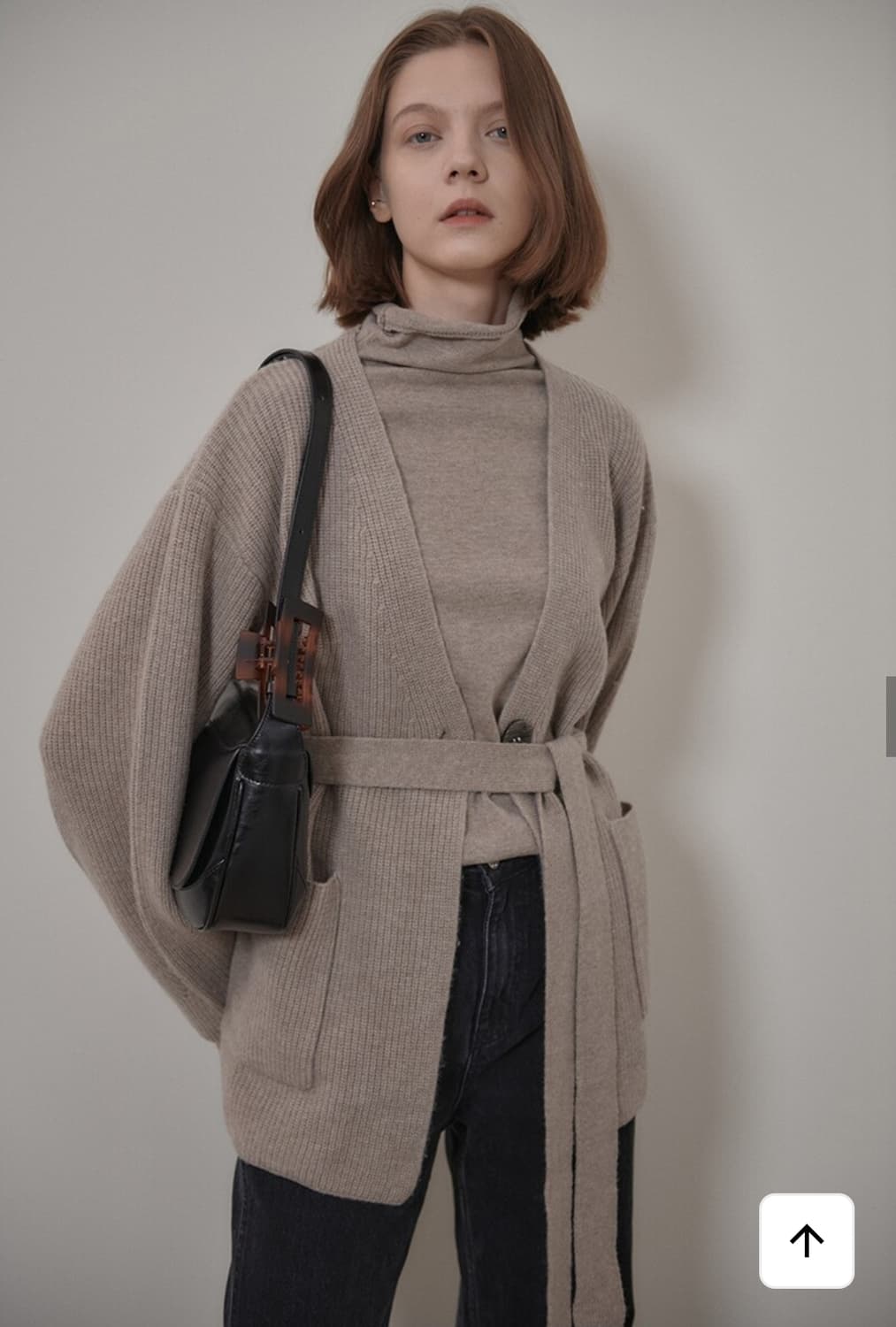 루에브르 캐시미어 벨티드 니트 가디건 상품이미지1