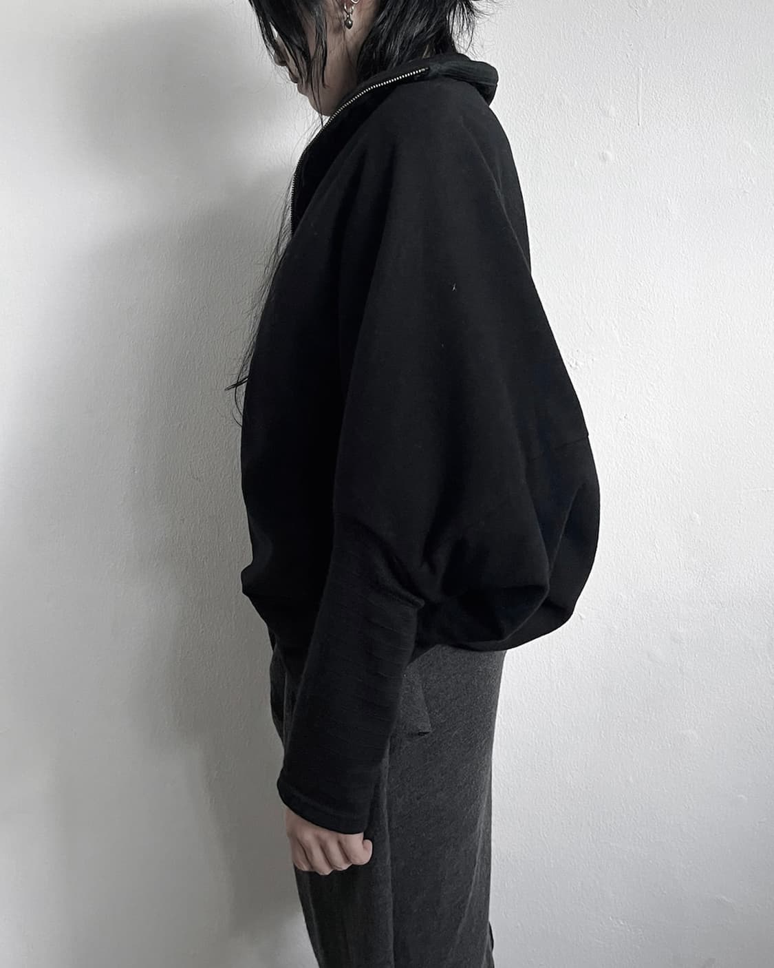 gomme 언밸런스 드레이프 울 집업 자켓 상품이미지3