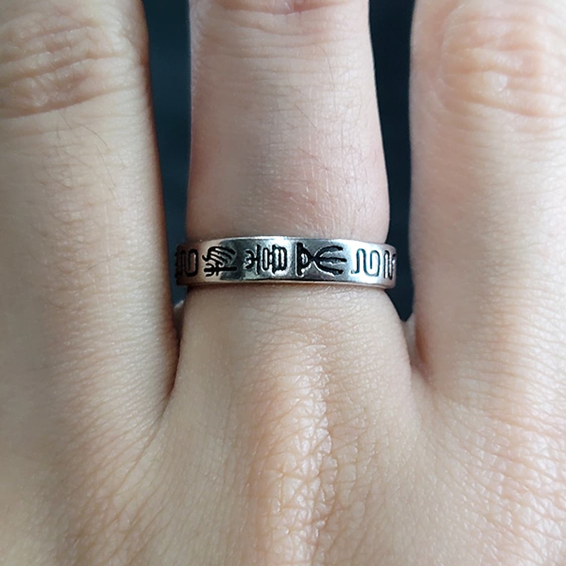 육자진언 실버 남자 엔틱 빈티지 명품 티베트 반지 상품이미지7