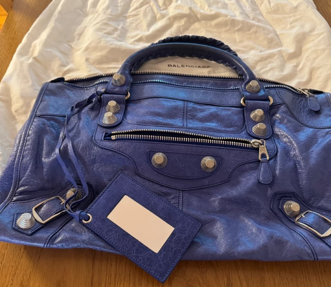 발렌시아가 모터백 라지  블루 상품이미지2