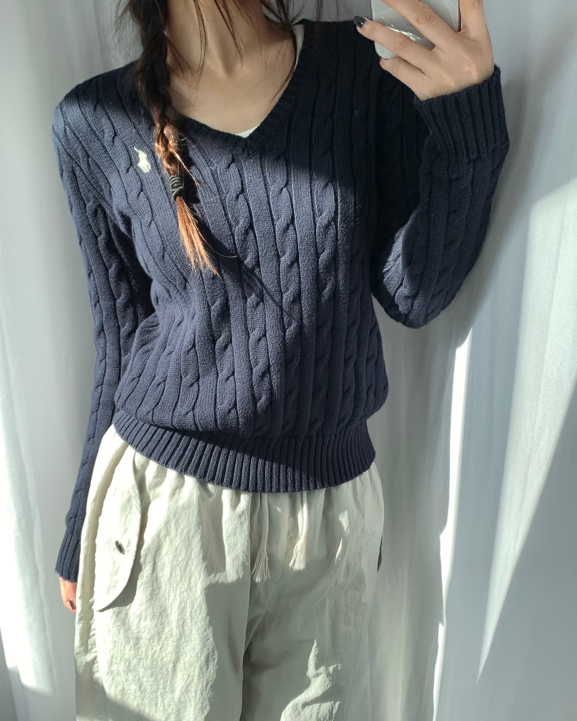 Polo 폴로 랄프로렌 신형 우먼라인 케이블 브이넥 니트 상품이미지6