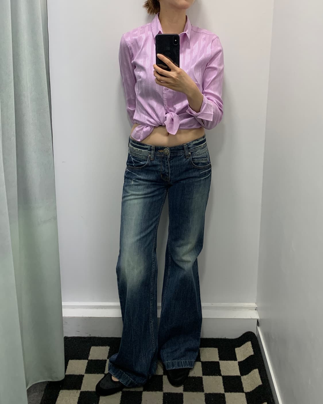 Y2k 워싱 와이드 부츠컷 플레어핏 데님팬츠 상품이미지4
